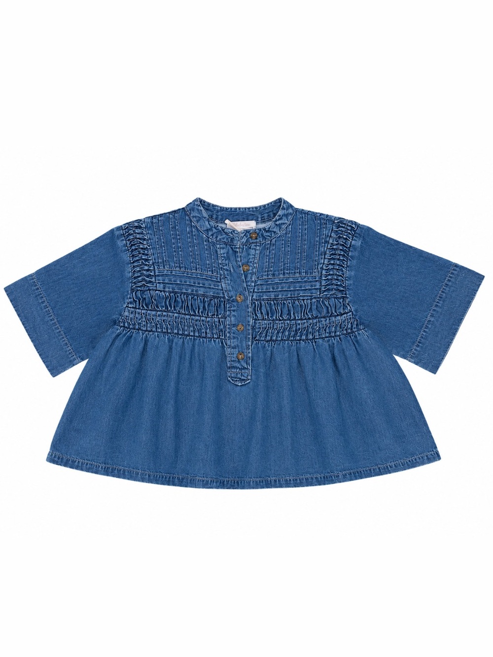 Solitaire Denim Babydoll Top - Size S